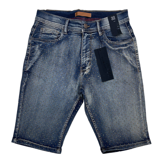 WH-S610 - Allover Rhinestone Slim-Fit Stretchable Shorts