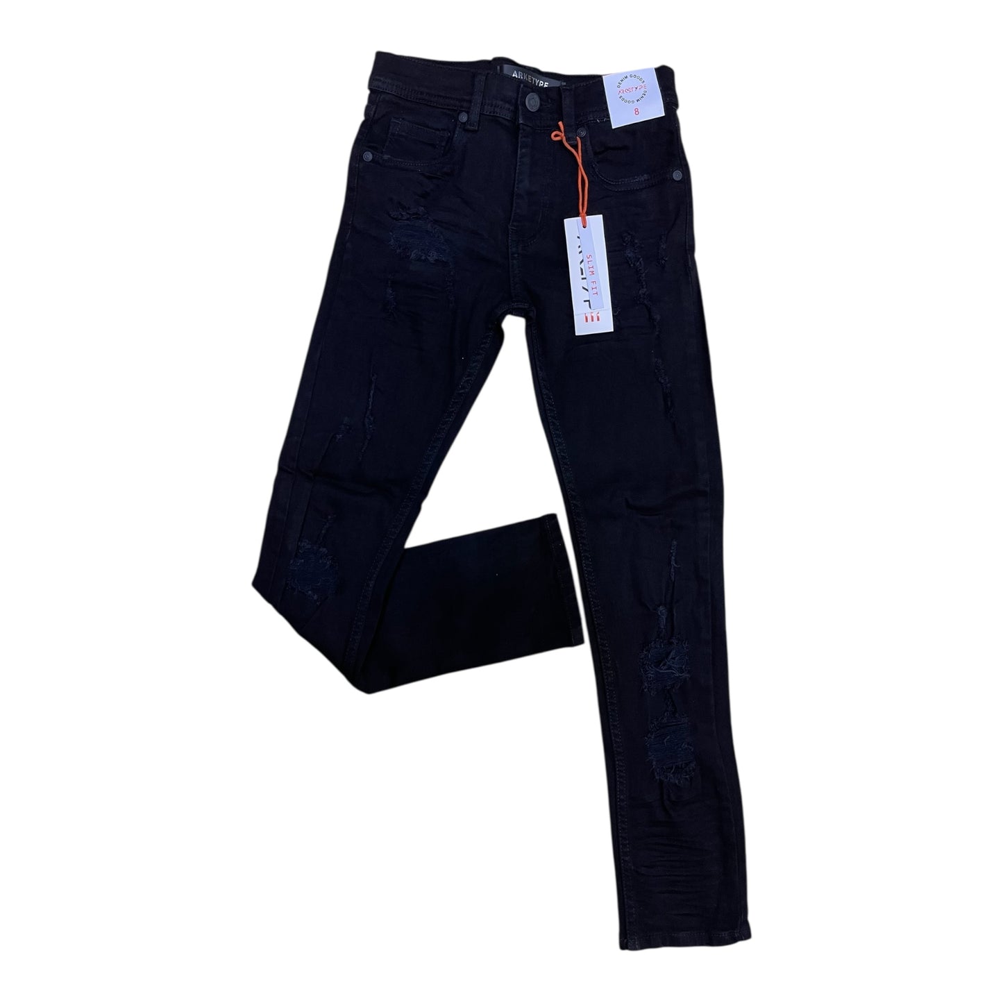 P556K - Boy's/Kids True Rip & Repair Slim-Fit Stretch Jeans