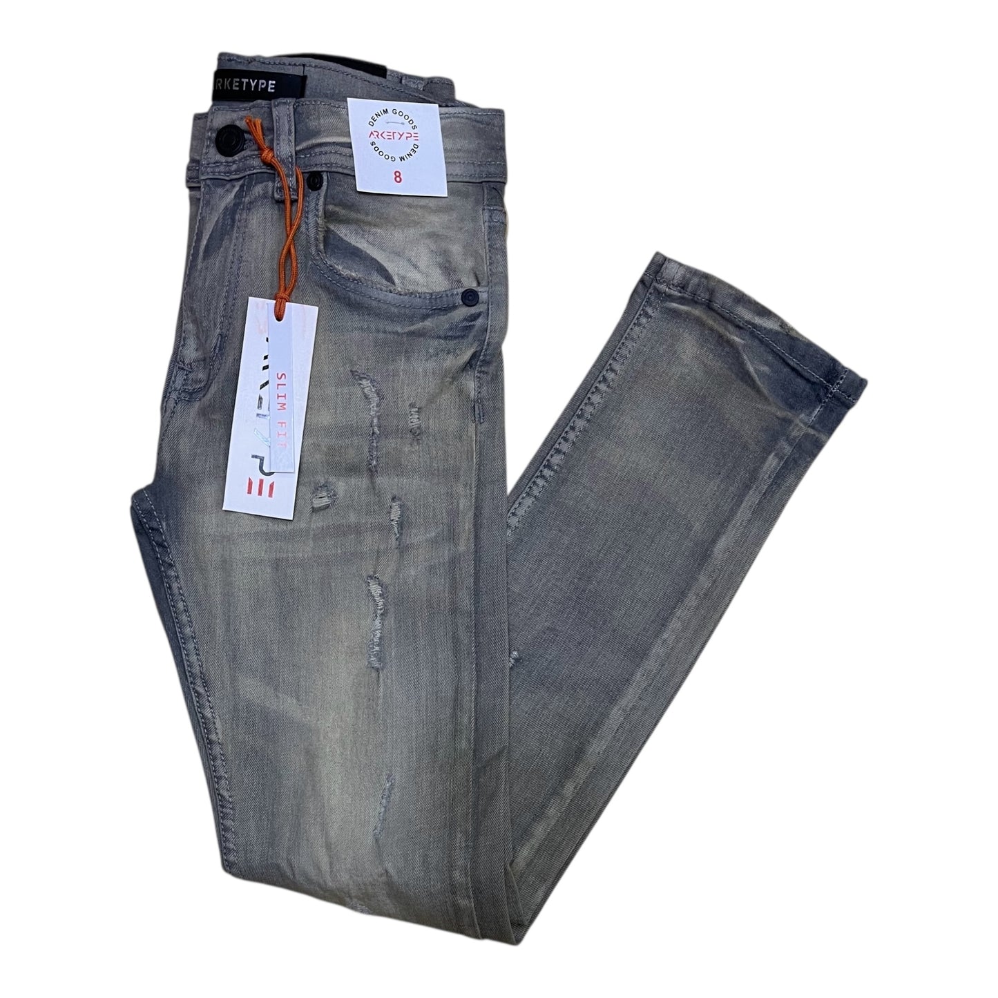 P556K - Boy's/Kids True Rip & Repair Slim-Fit Stretch Jeans