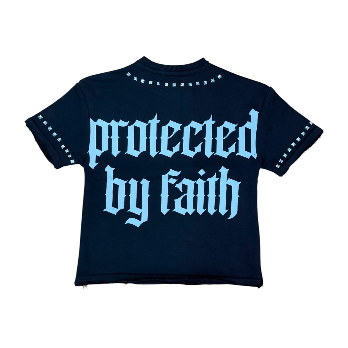 FD2644K - Boy's/Kid's Protected by Faith with Studs French Terry Cropped Top