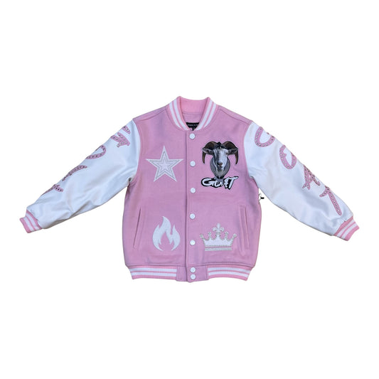 GVJ5124 - Kid's GOAT Graphic Varsity Jacket