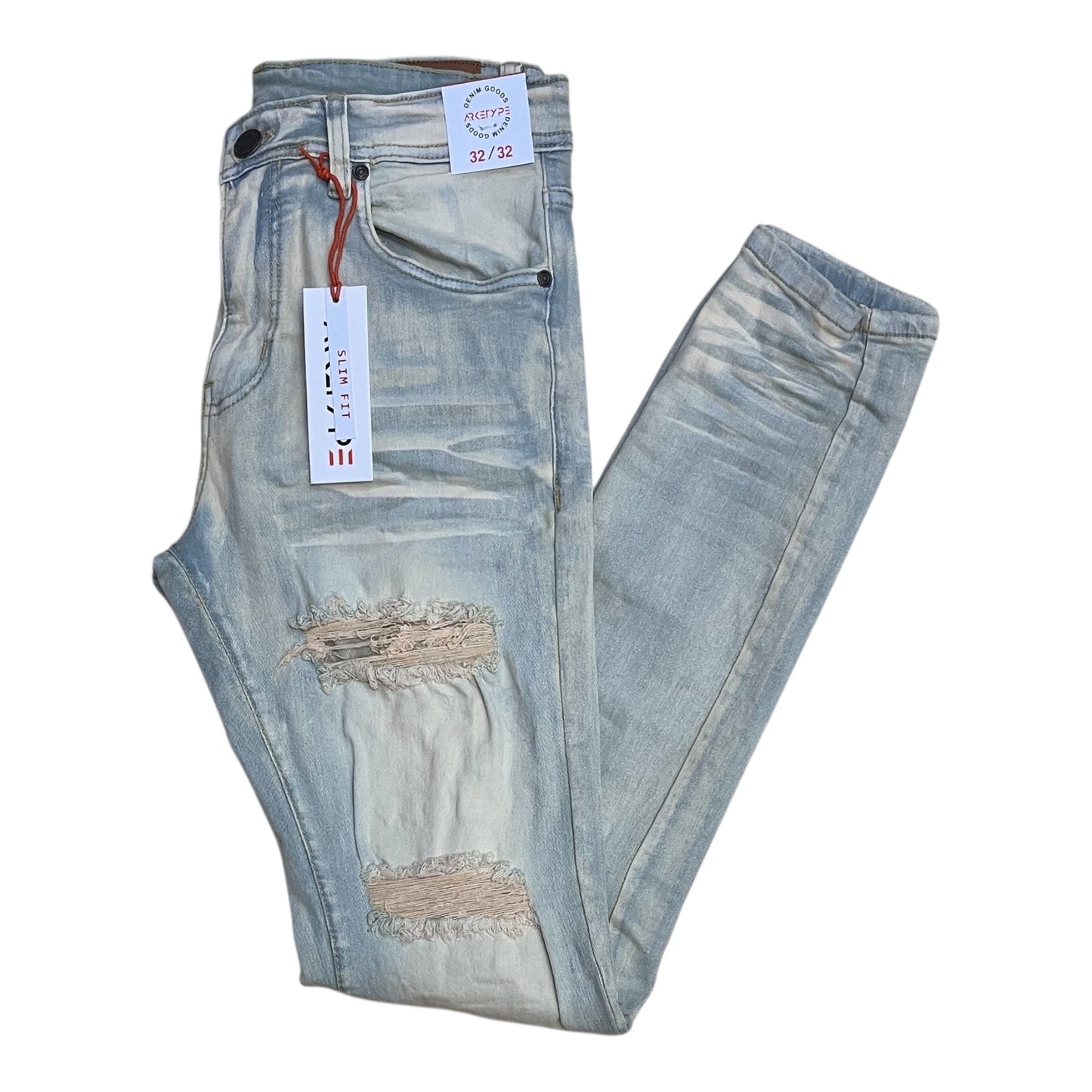 P540N - Double Whisker Rip n Repair Slim-Fit Stretch Jeans