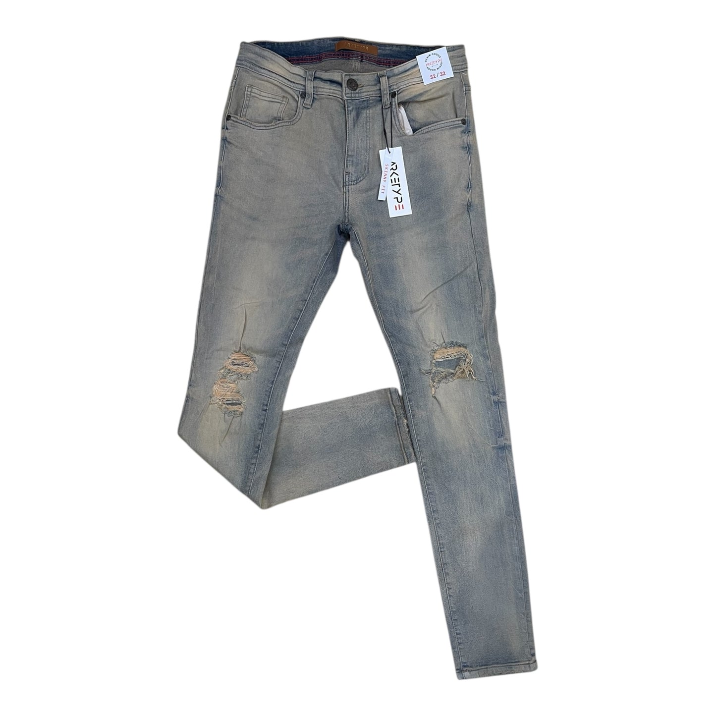 P567 - Jersey Ripped Skinny-Fit Stretch Jeans