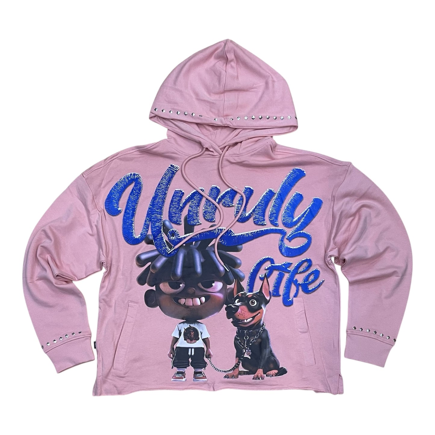 SW5239 - Unruly Life Graphic Cropped Top Hoodie