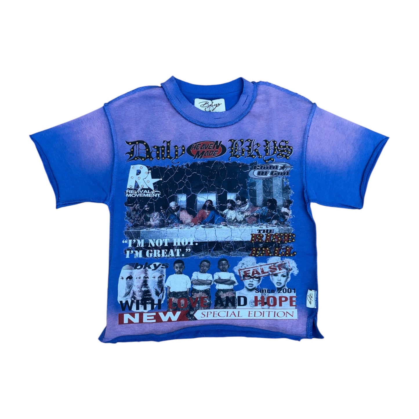 WH-T1612B - Boy's/Kid's Daily BKYS with Studs Crop T-Shirt