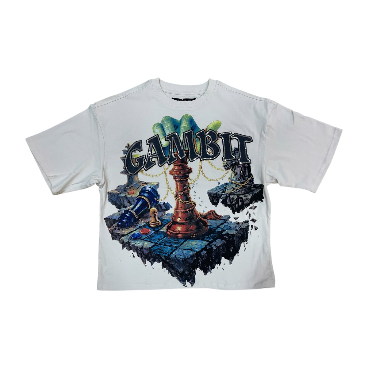 WH-T2691 - Gambit with Sequin Outline Boxy Graphic T-Shirt