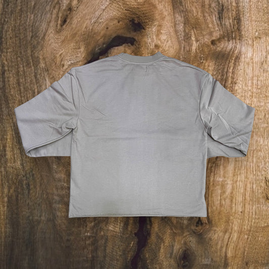 FB1513 - Loyalty Rhinestone L/S French Terry Crewneck Cropped Top