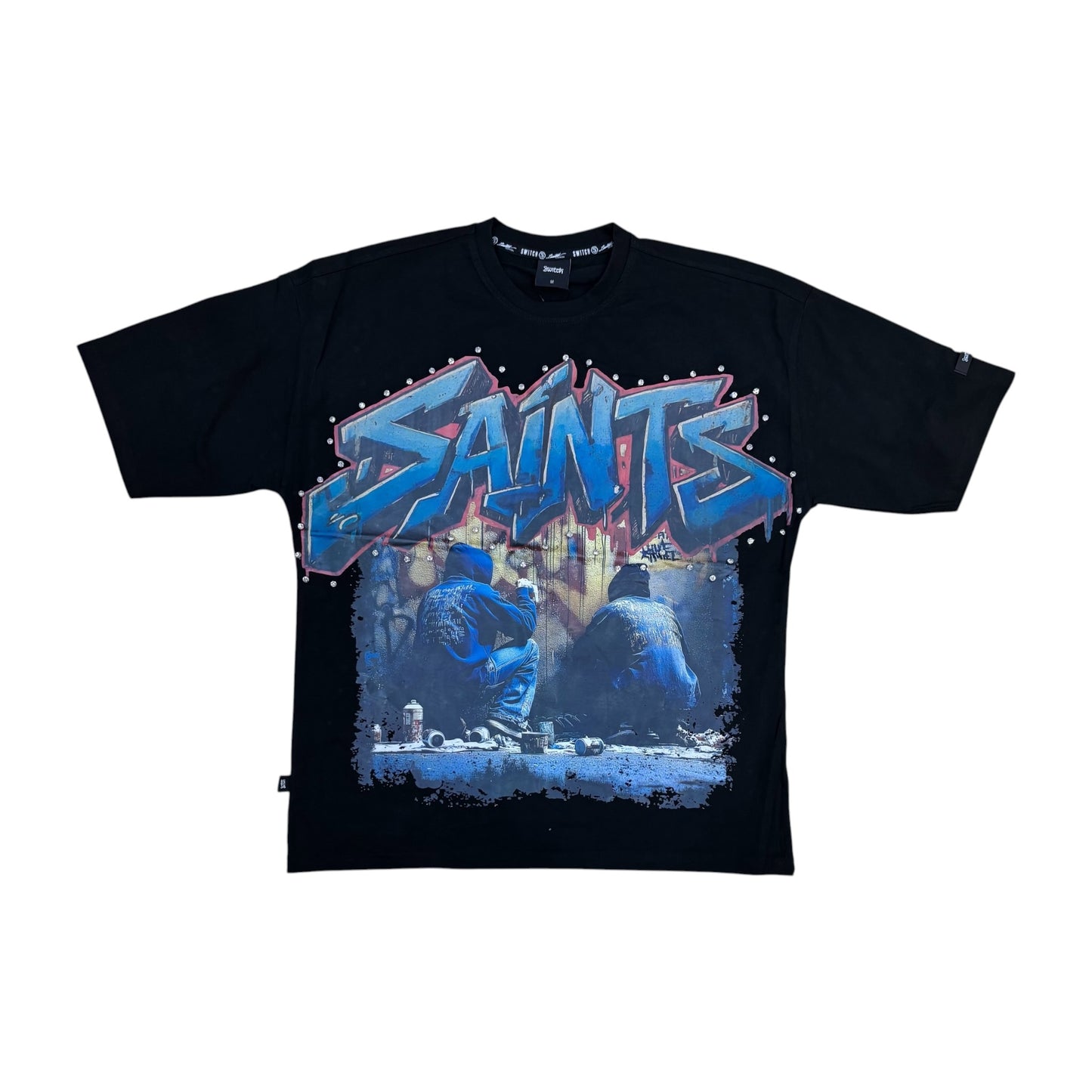 WH-SW6105 - Saint Vandal with Studs Boxy Graphic T-Shirt