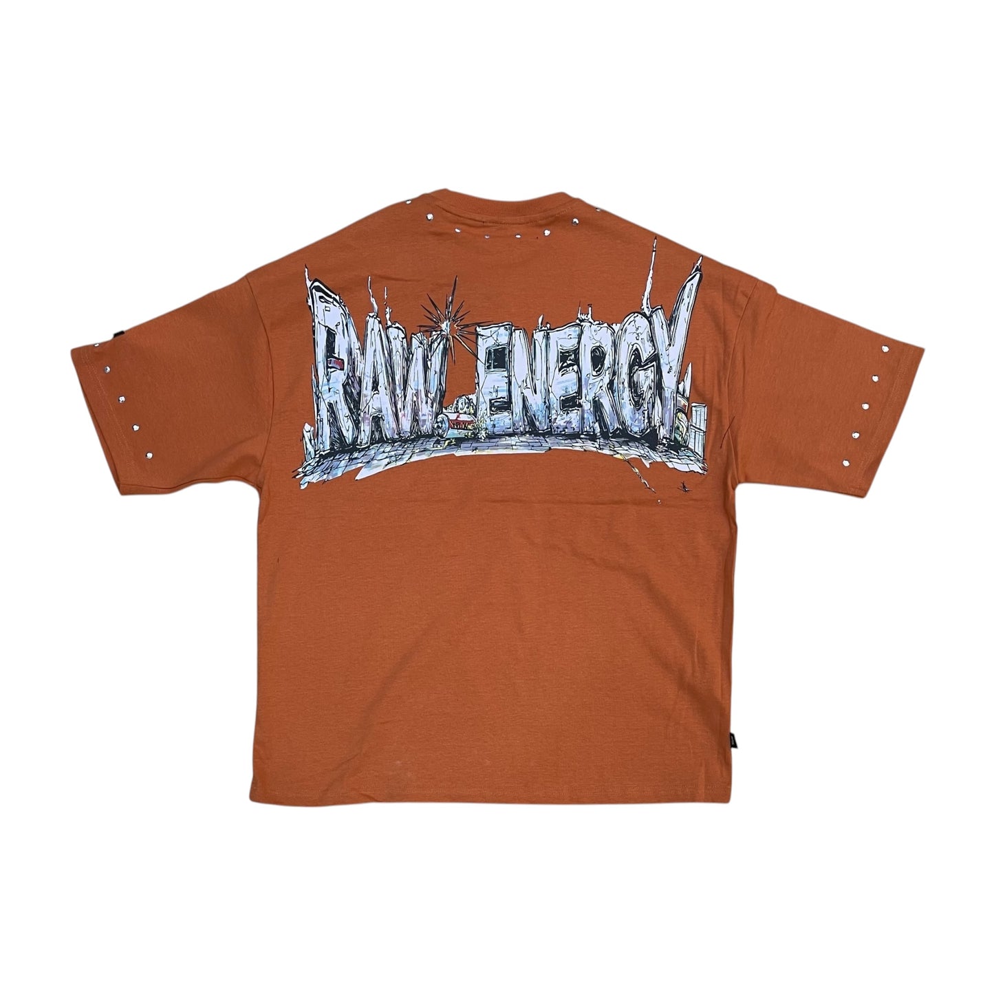 SM6129 - Raw Energy with Studs Boxy Graphic T-Shirt