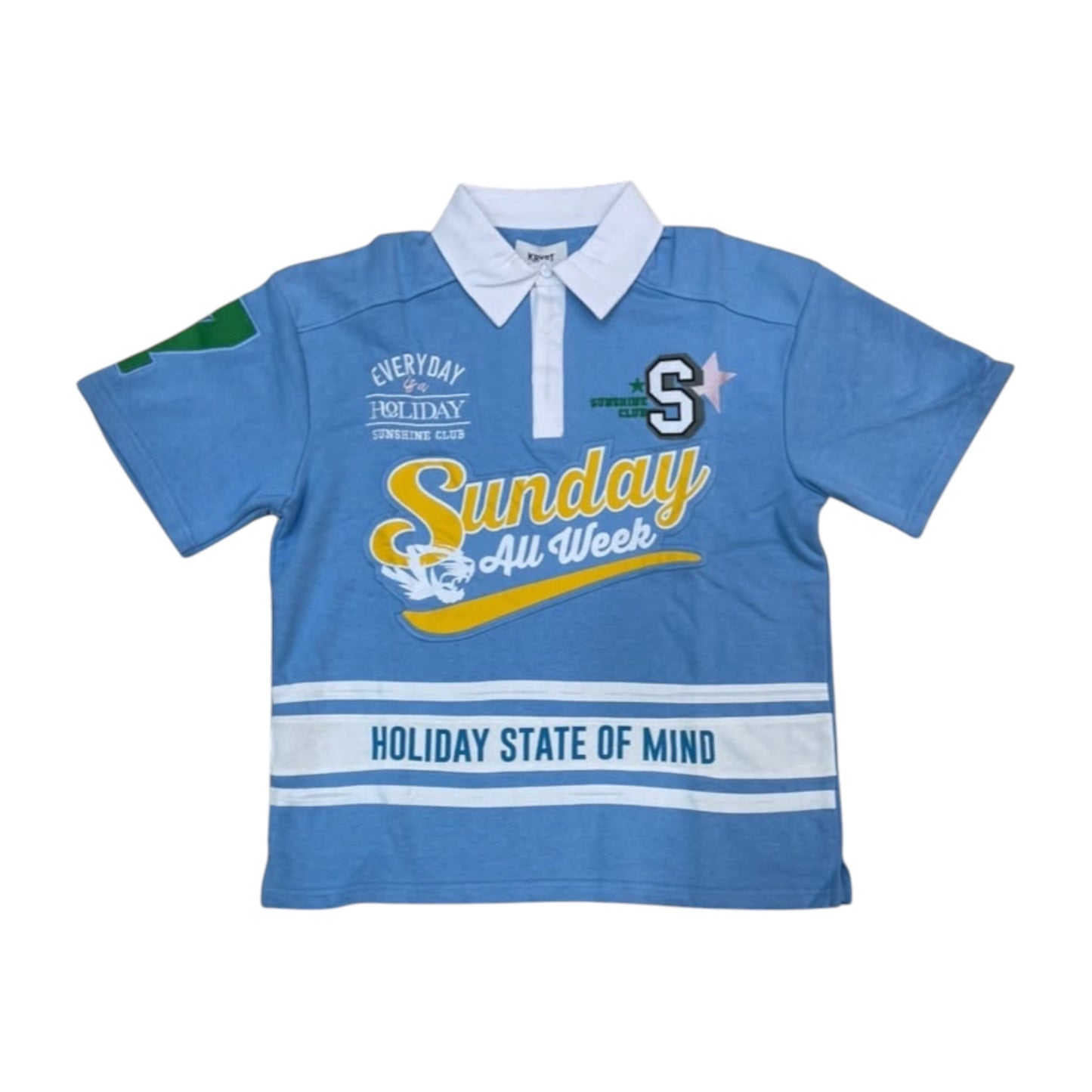 KT609 - Sunday All Week Boxy Graphic Polo Shirt