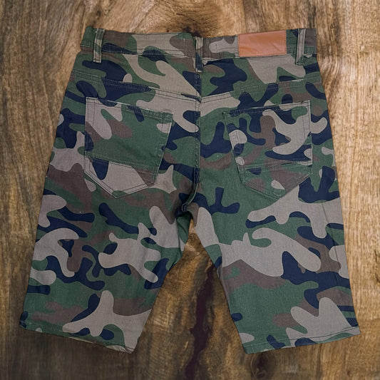 S523 - Twill Ripped Stretch Shorts