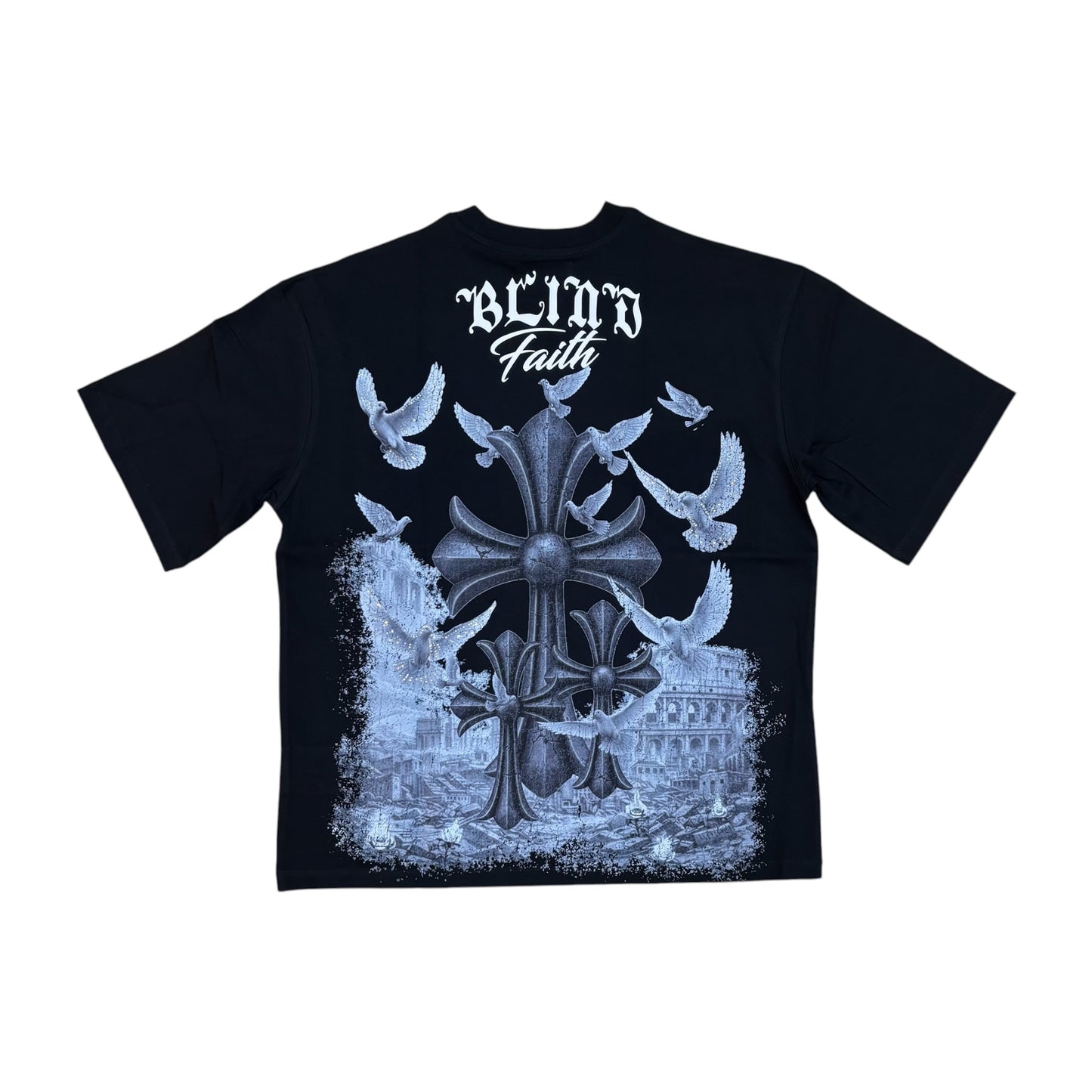 WH-RK1482119 - Infinite Hope with Rhinestones Boxy Graphic T-Shirt