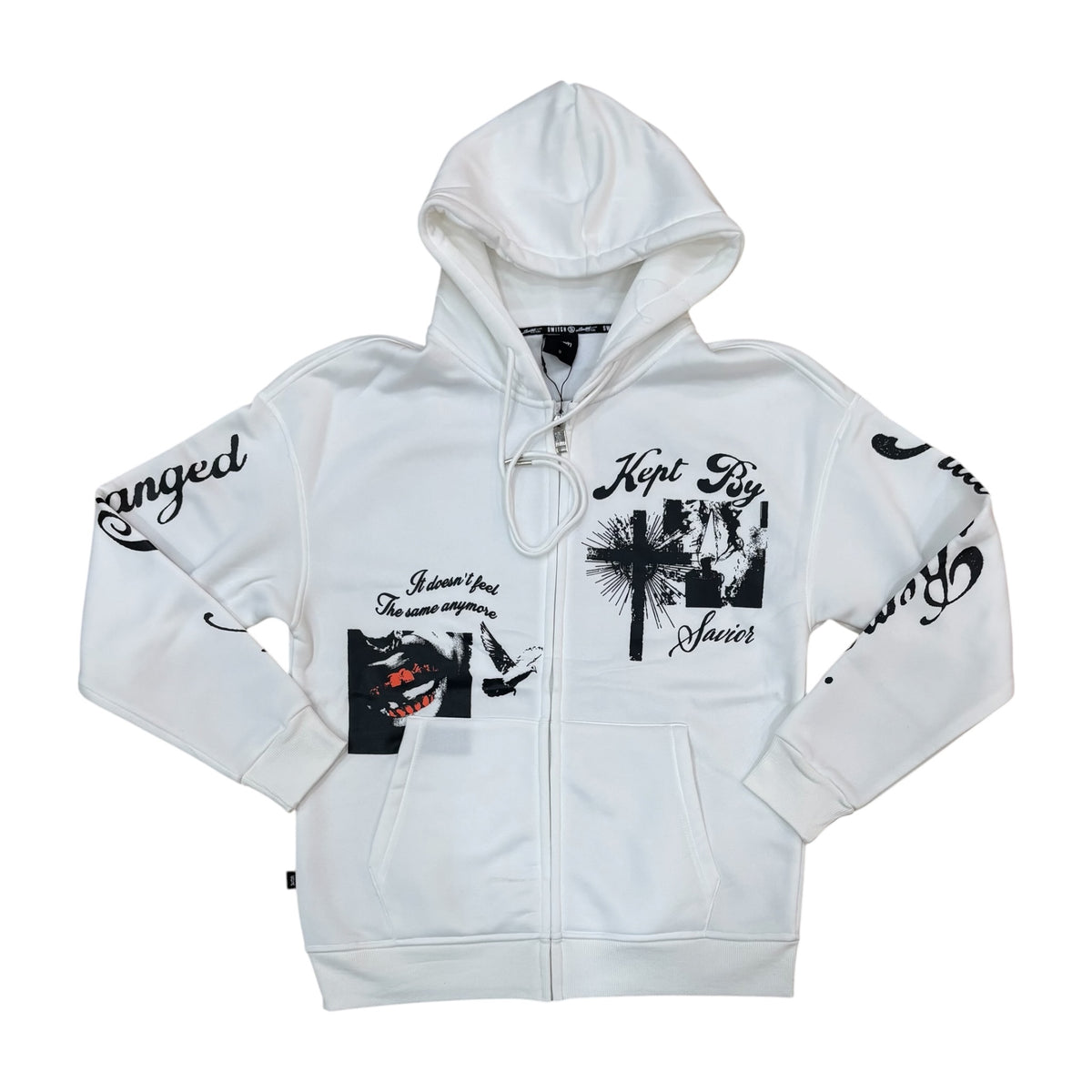 WH-SW6254 - Kept By Savior Zip Up Graphic Hoodie