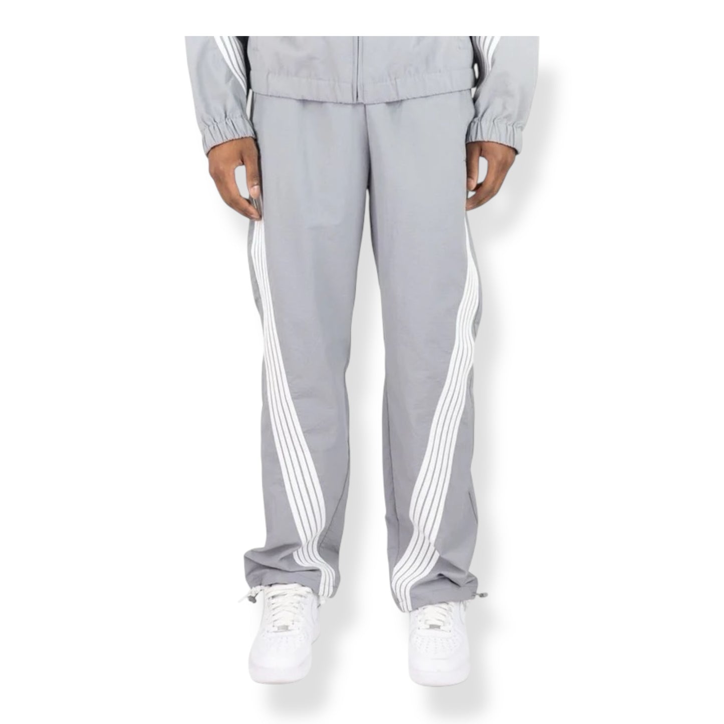 100-490- Bent Stripes Nylon Straight-Fit Pants