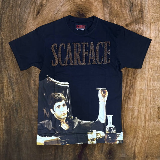 RE5-098 - Scarface Rhinestone Graphic T-Shirt