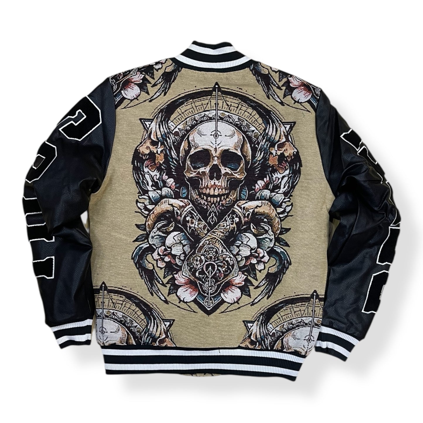 DF5503 - Rebel Soul Tapestry Graphic Varsity Jacket