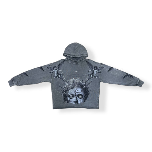 RK5481822 - FROM HEAVEN TOSTREET ENZYMEWASHED Cropped Fleece Hoodie