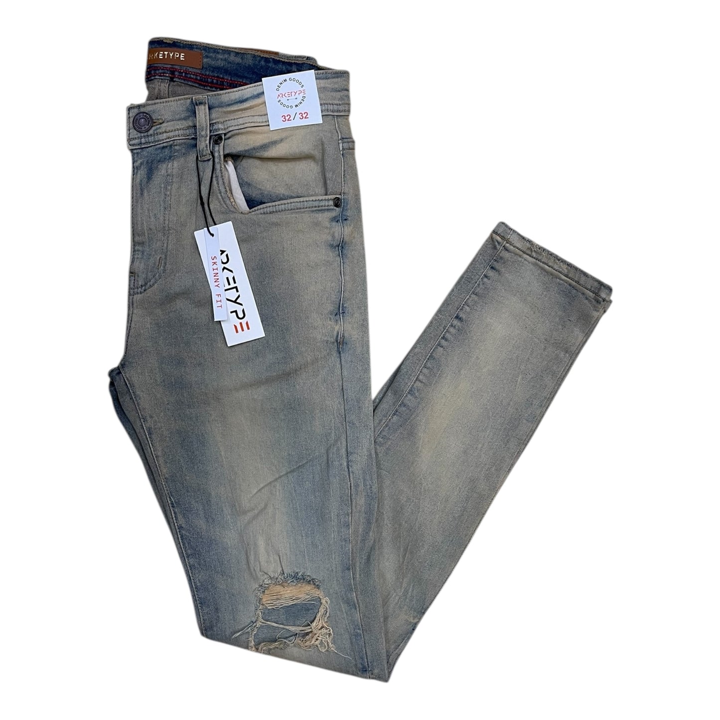 P567 - Jersey Ripped Skinny-Fit Stretch Jeans