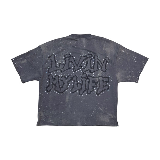 WH-T1440 - Livin with Rhinestones Cropped Top T-Shirt
