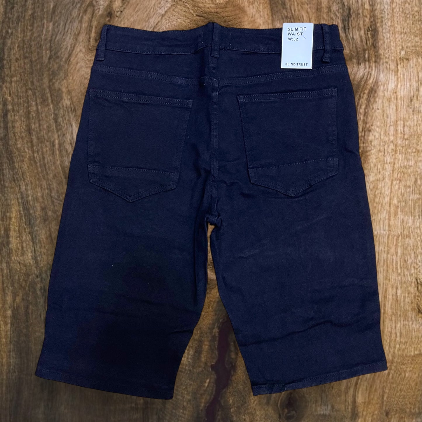 BTS21160 - Distressed Solid Stretch Shorts
