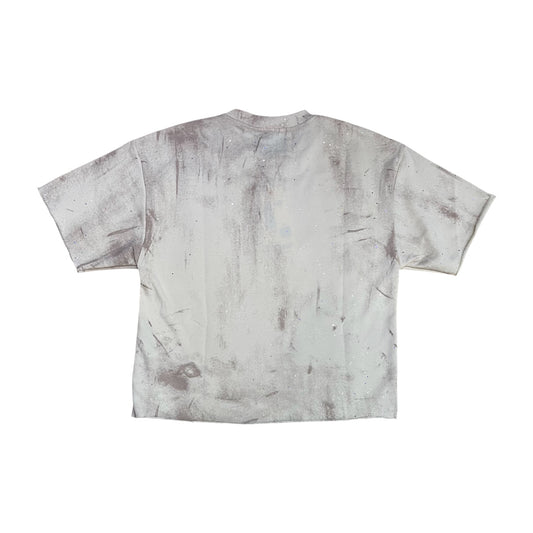 T1485 - Heaven in My Mind with Rhinestones Cropped Top T-Shirt