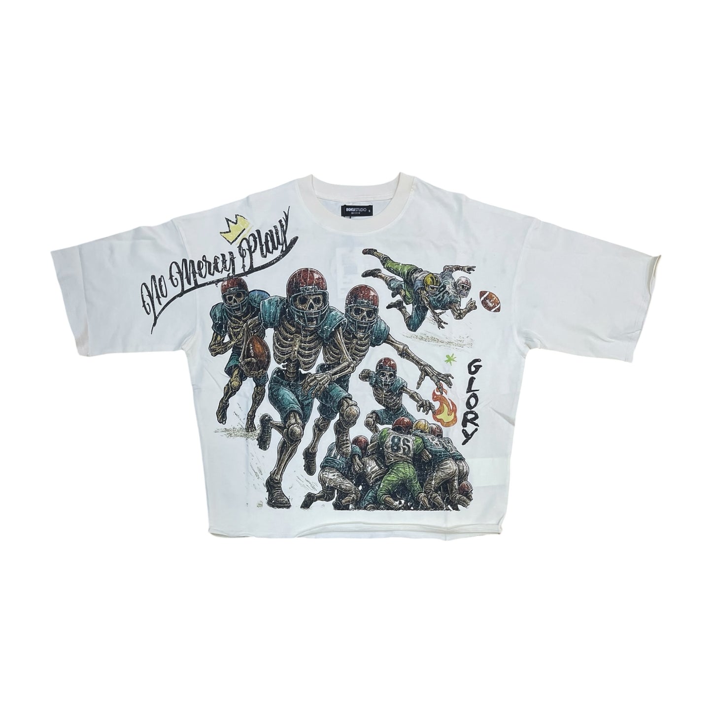 WH-RK1482075 - Graveyard with Rhinestones Cropped Top Graphic T-Shirt