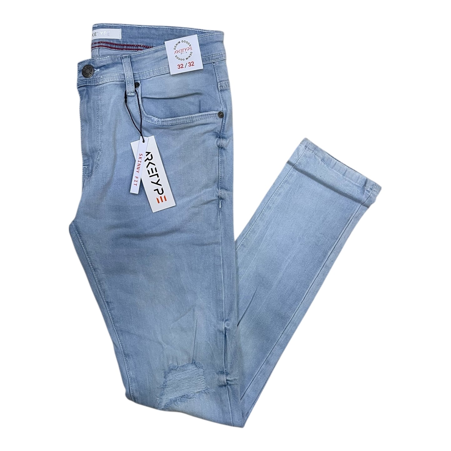 P567 - Jersey Ripped Skinny-Fit Stretch Jeans