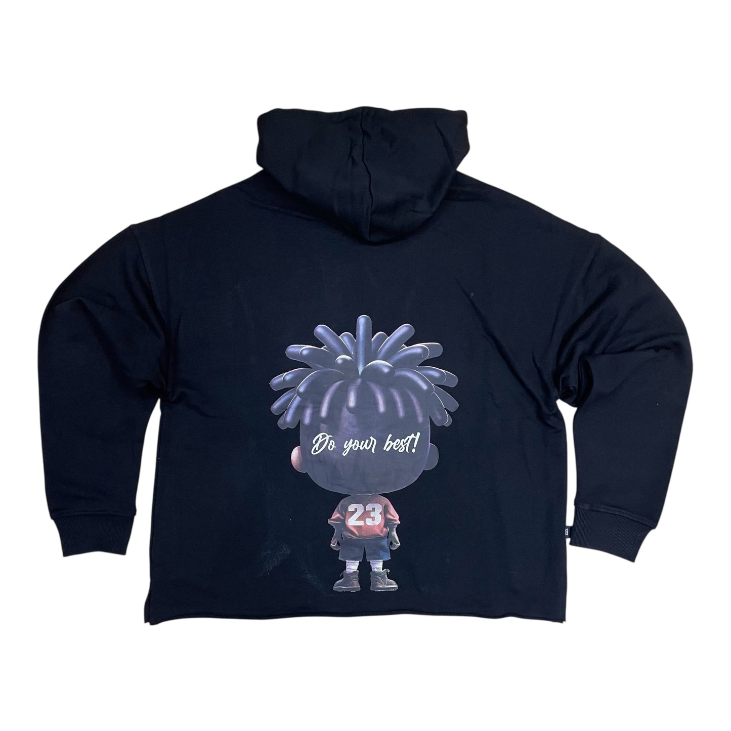 SW5229 - Dreamer Rhinestone Graphic Cropped Top Hoodie