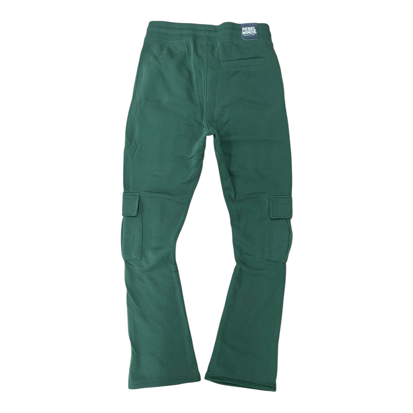 WH-100-474 - Solid Cargo Stacked Sweatpants