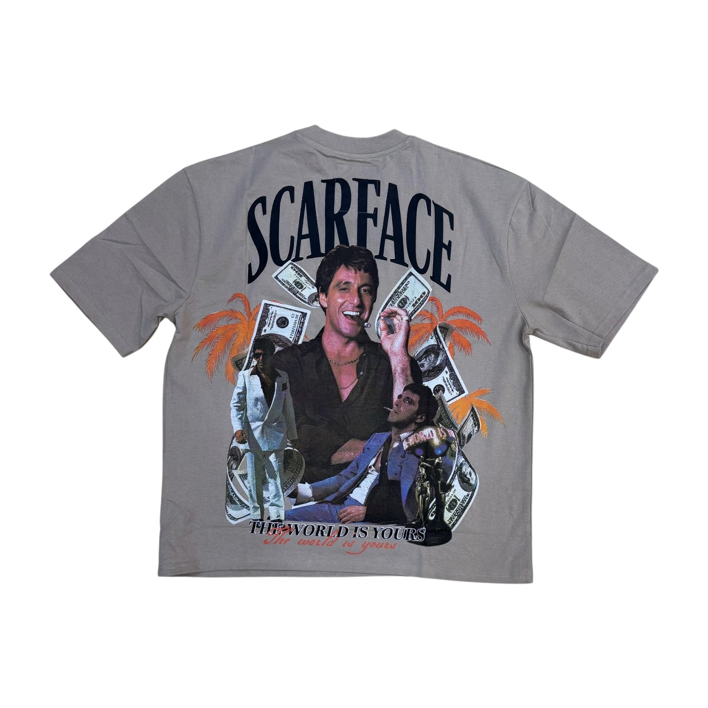SFS6TM-702 - Scarface Tony Montana Front And Back Print Graphic T-Shirt