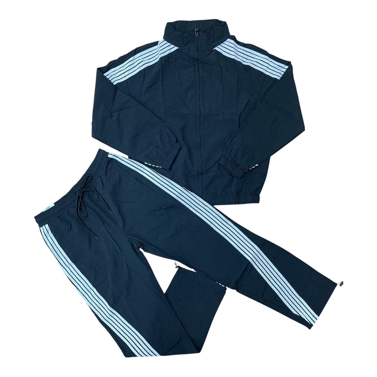 A00-14505 - Striped Nylon Windbreaker Jacket & Pants Set