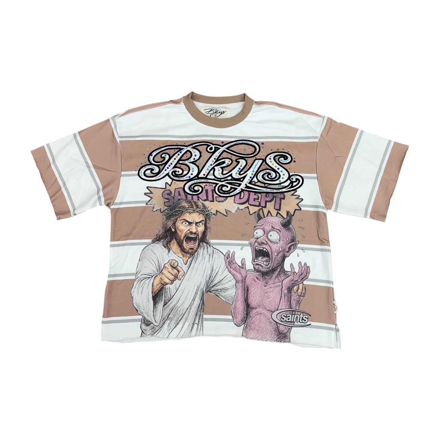 WH-T1668 - Judgement with Rhinestones Graphic Crop T-Shirt