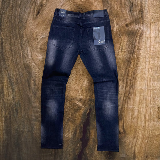 SS4606 - Premium Washed Ripped Slim-Fit Stretch Denim Jeans