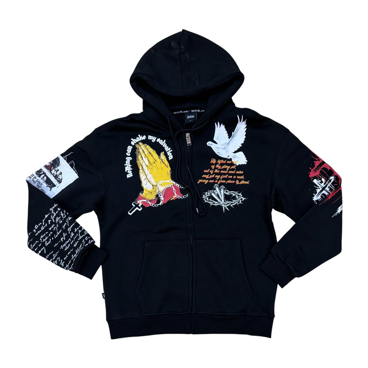 WH-SW6233 - Nothing Can Shake My Salvation Zip Up Graphic Hoodie