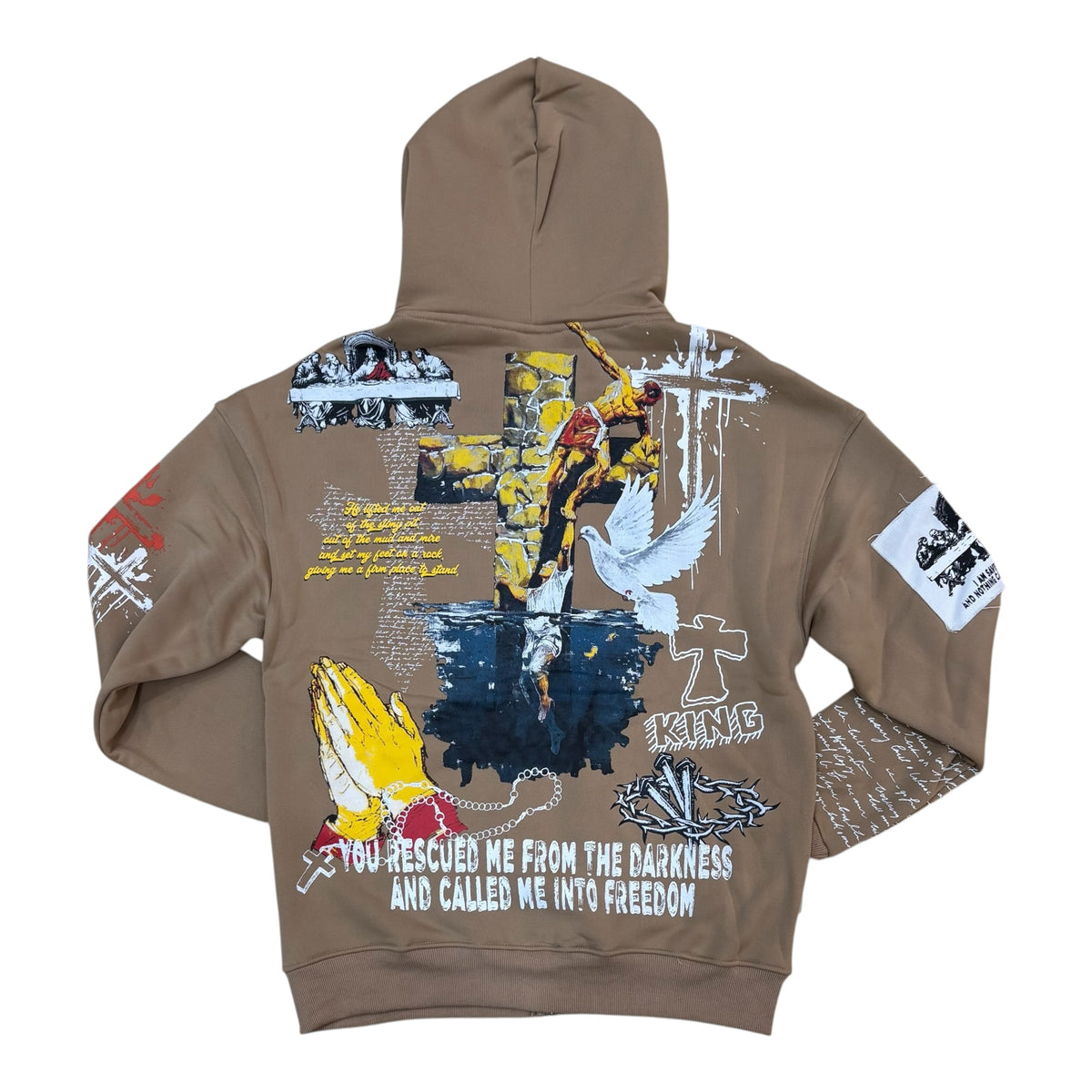 WH-SW6233 - Nothing Can Shake My Salvation Zip Up Graphic Hoodie