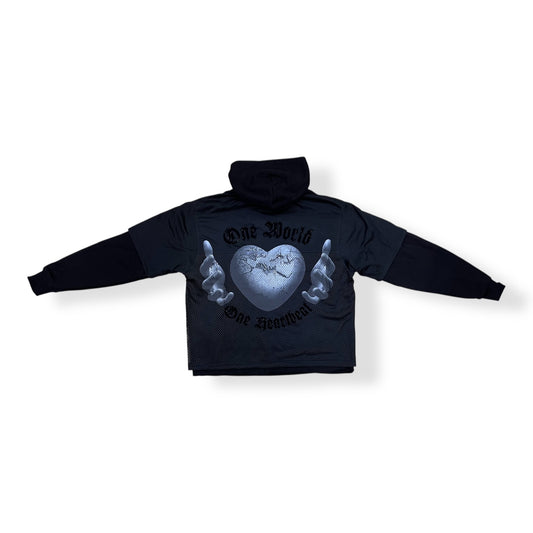 RK5481868 - ONE WORLD 2-FER Cropped Fleece Hoodie