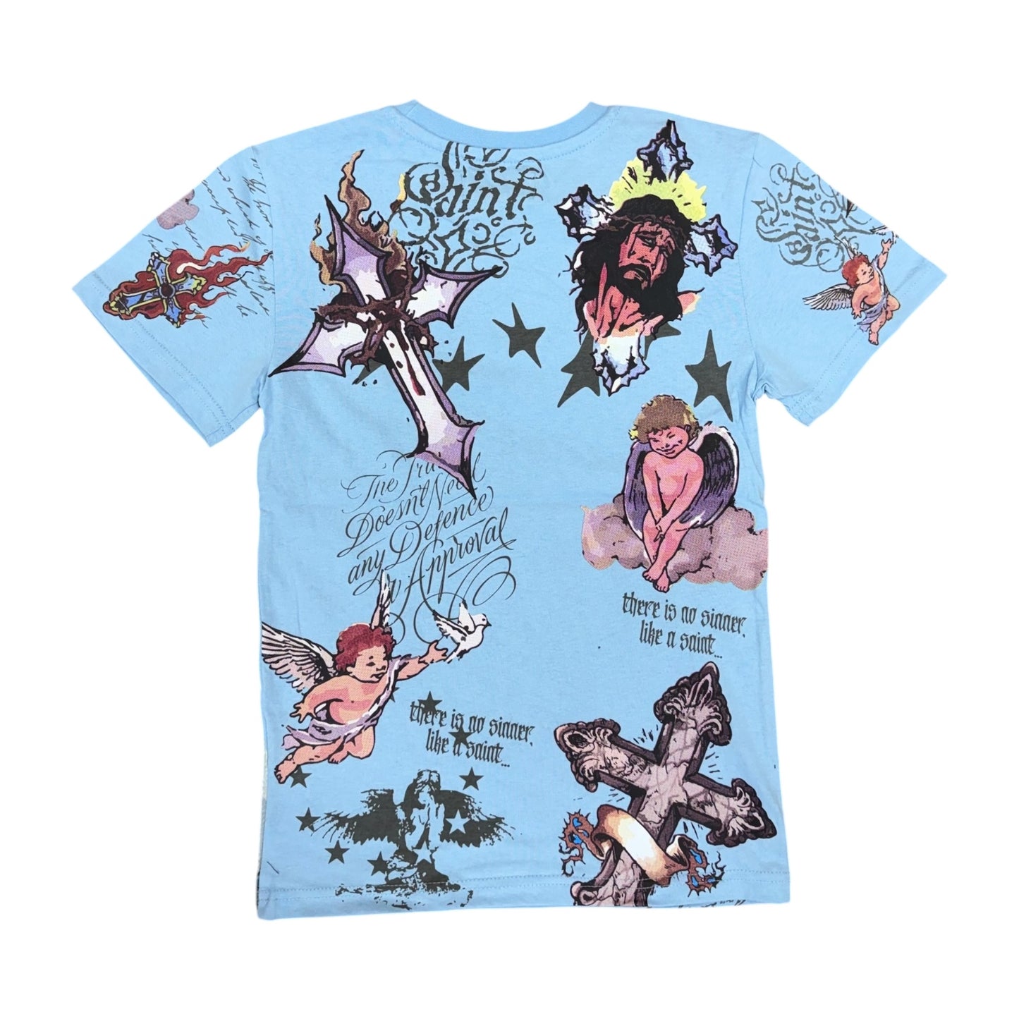 WH-FB1600K - Boy's/Kid's Saint Digital Print with Rhinestone Graphic T-Shirt