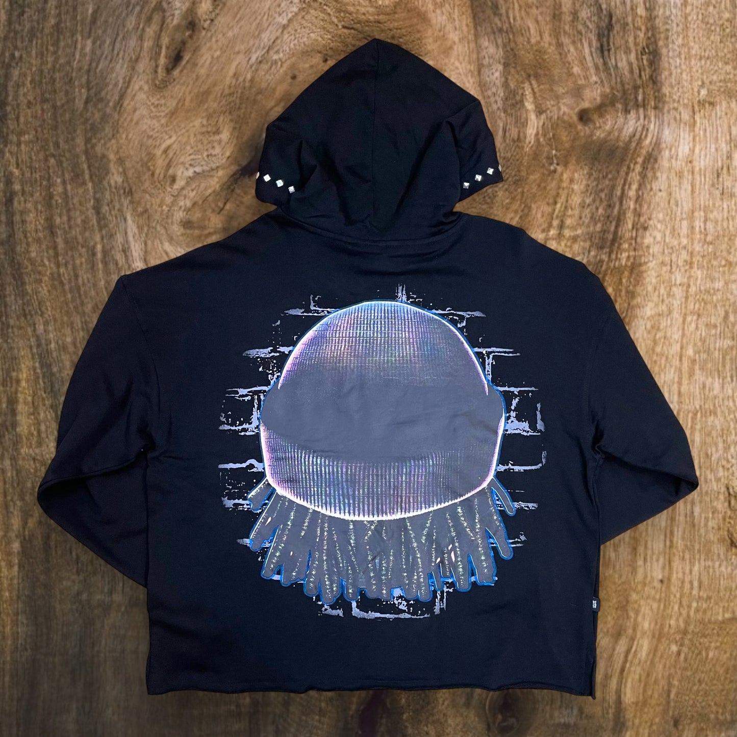 SW5243 - Rogue with Studs Graphic Cropped Top Hoodie
