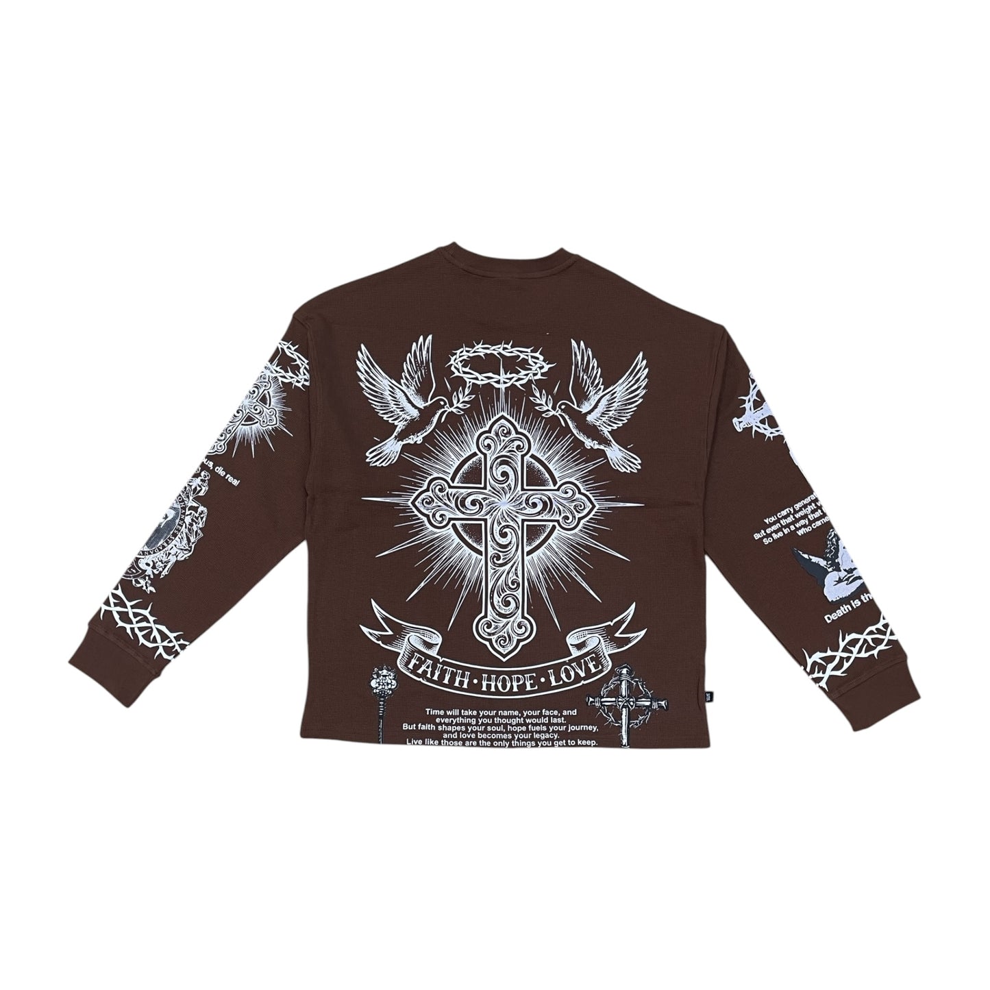 WH-SW6055 - Memento Mori Graphic Crew Neck Long Sleeve T-Shirt