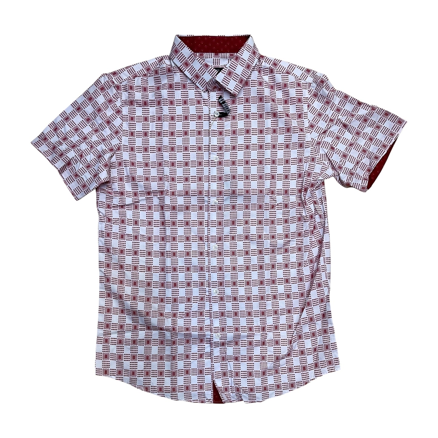 RS2239 - Monochromatic Patterned Modern Fit Short Sleeve Button Down Shirt