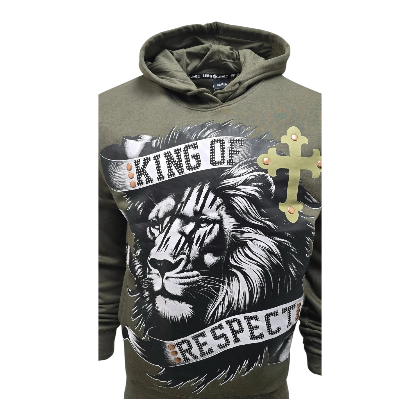 SW5220 - King of Respect Rhinestone Fleece Graphic Hoodie