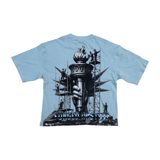 T2609 - Legacy with Rhinestone Cropped Oversized Graphic T-Shirt