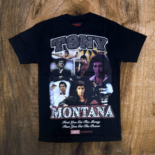 RE5-097 - Tony Montana Scarface Rhinestone Graphic T-Shirt