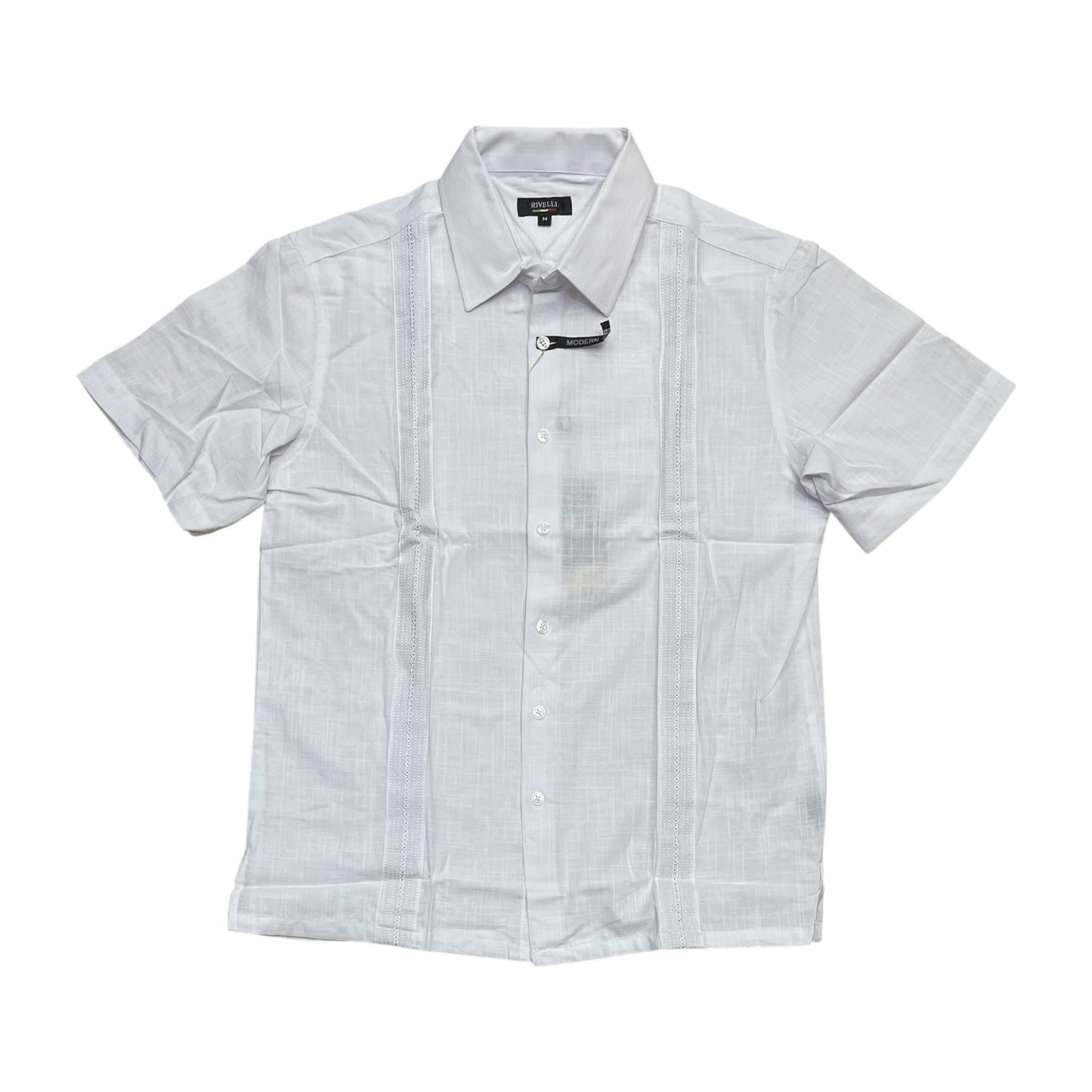RS2260 - Guayabera Style Modern Fit Short Sleeve Button Down Shirt