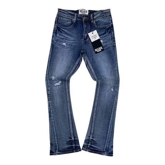 A00-43435 - Distressed Stretch Stacked Flare Jeans