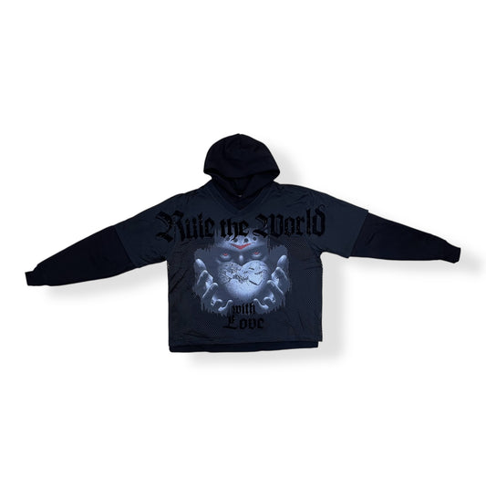 RK5481868 - ONE WORLD 2-FER Cropped Fleece Hoodie