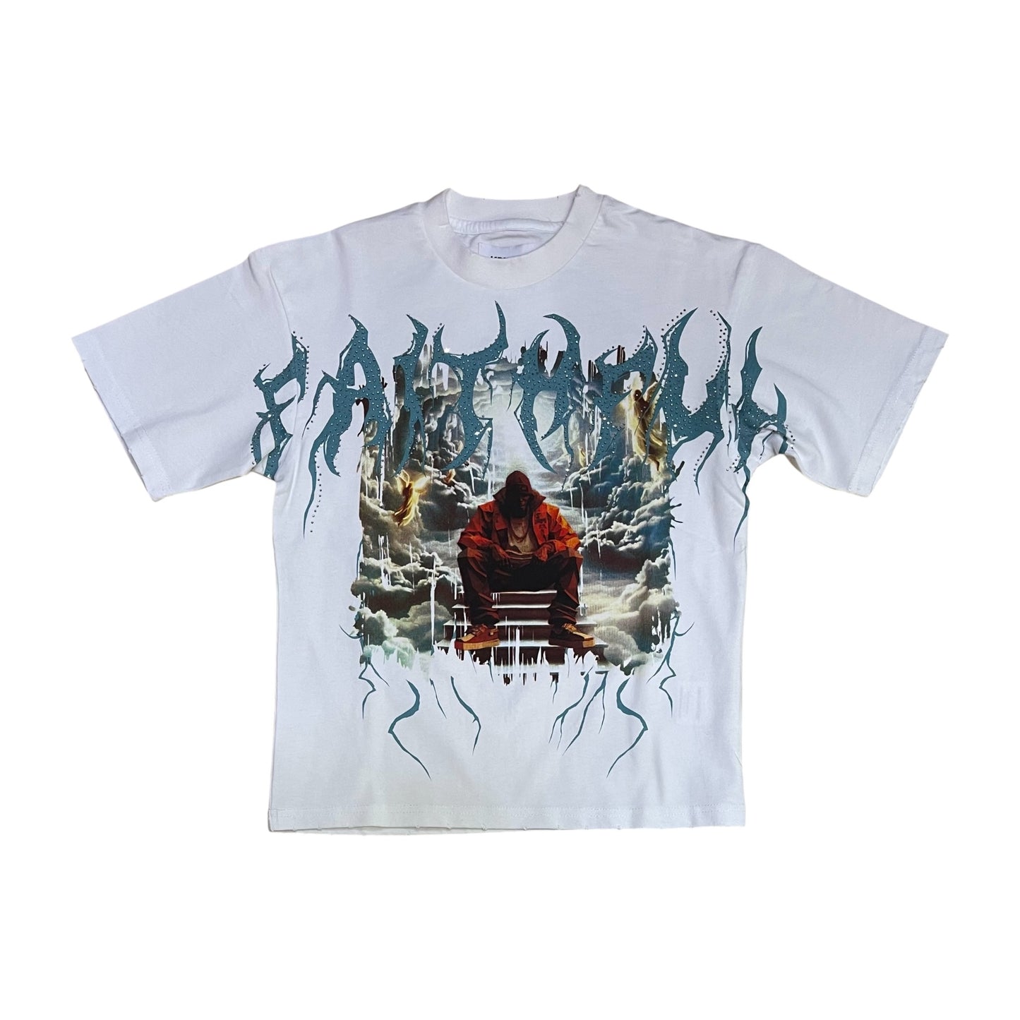 KR605K - Boy's/Kid's Faithful Rhinestones Cropped Top T-Shirt