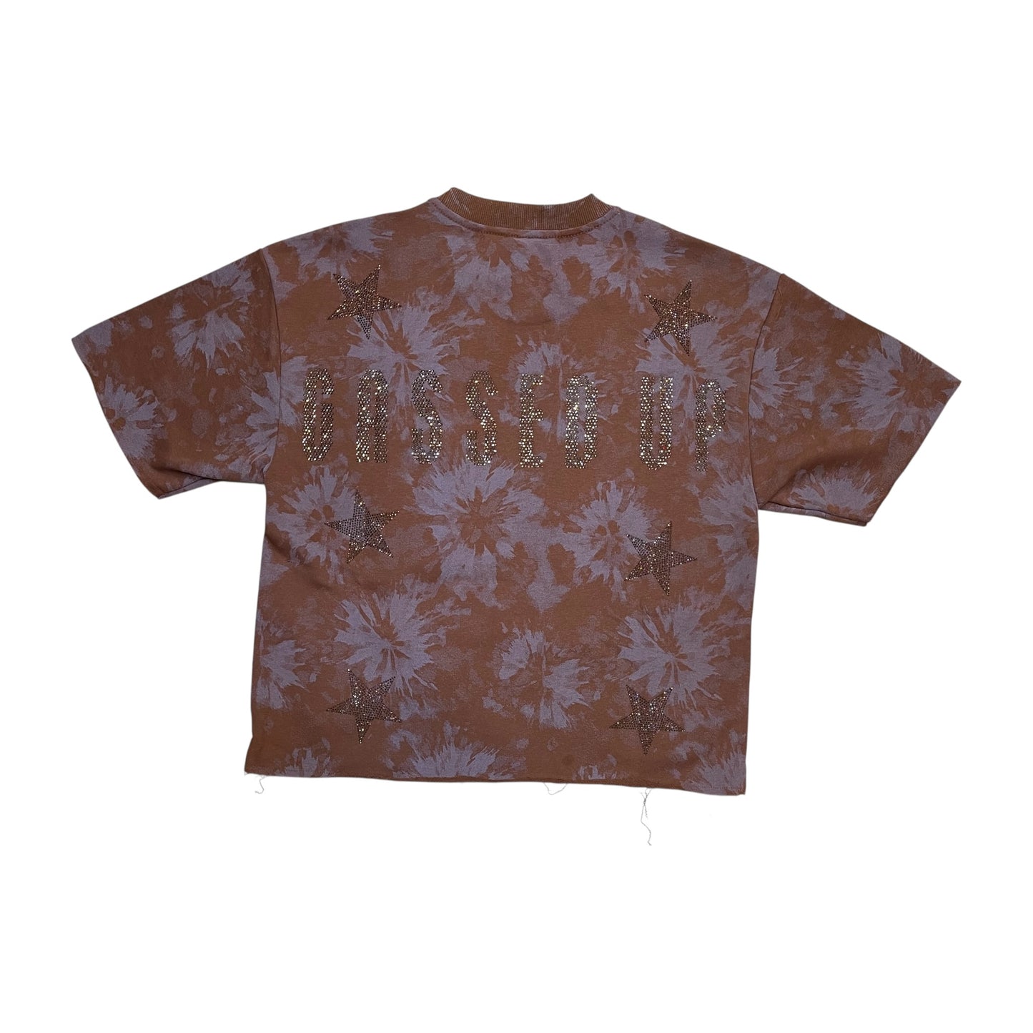 T1474 - Gassed Up with Rhinestones Cropped Top T-Shirt