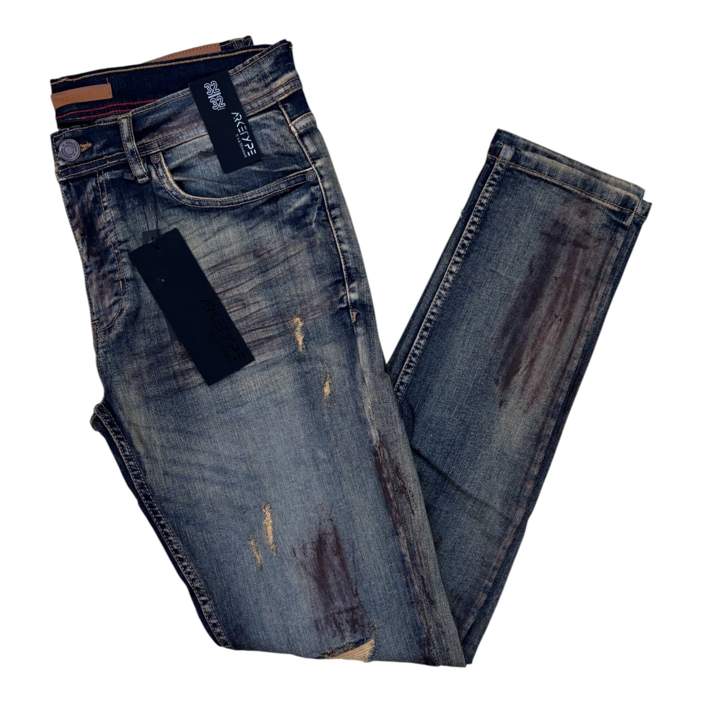 WH-P611 - Revival Ripped Slim-Fit Stretch Jeans