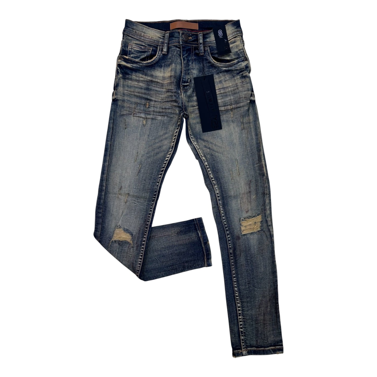 P611K - Boy's/Kids Revival Ripped Slim-Fit Stretch Jeans